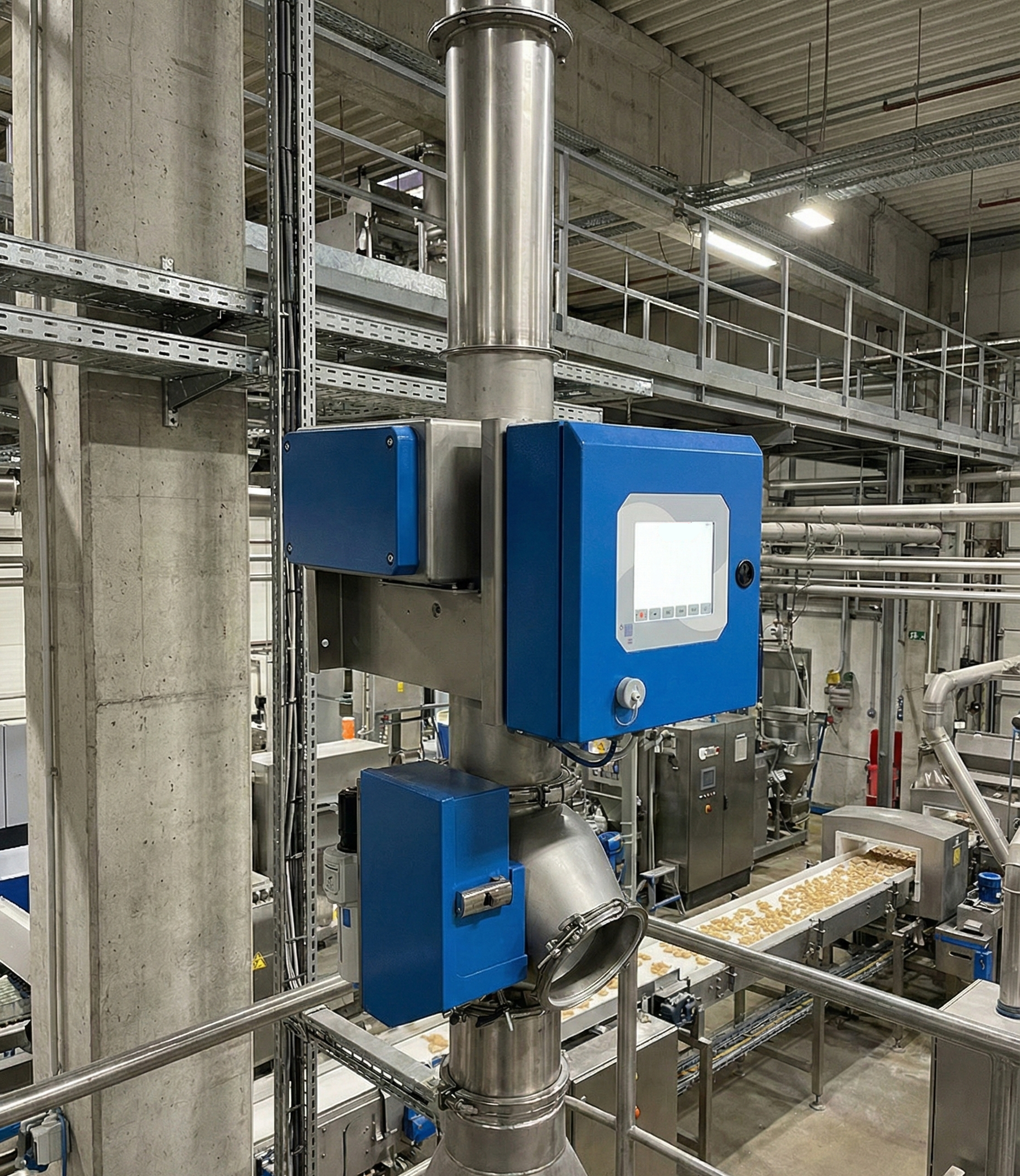 détecteur ejecteur de metal en amon d_ensacheuse hygiénique agroalimentaire