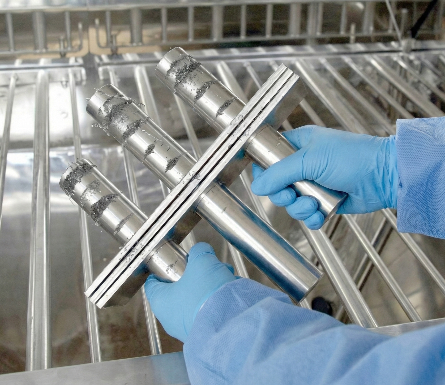 barreaux aimantés neodyme dans trémie polymiroir