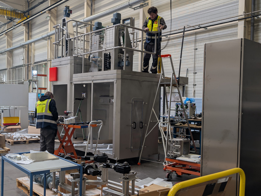 Ensacheuse HBM1030 en atelier de montage Halpaq
